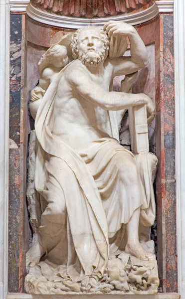 ローマ イタリア 2016年3月9日 預言者ハバククの大理石像 ジャン ロレンツォ ベルニーニ 1655 教会のチギ礼拝堂サンタ マリア — ストック写真