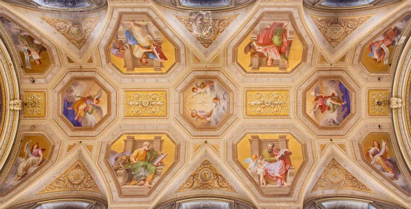 Rome Italy March 2016 Ceiling Fresco Four Evangelist Church Chiesa — 스톡 사진