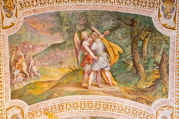 Rome Italy March 2016 Jacob Wrestles Angel Antonio Viviani 1560 — Stock Photo, Image