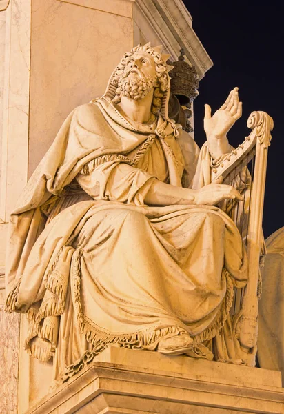 Rome Kind David Statue Column Immaculate Conception Adam Tadolini 1819 — Stock Photo, Image