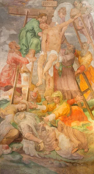 意大利 2016年3月12日 Niccolo Martinelli 1550 1622 于1706年之前在圣玛丽亚 德尔奥托教堂主拱顶的科拉斯壁画沉积 — 图库照片