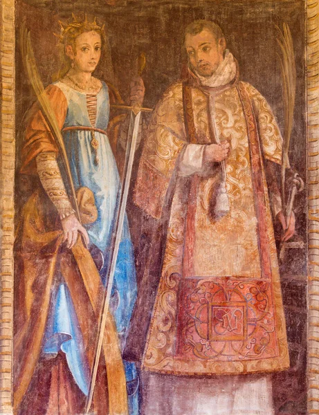 Cordoba Spain May 2015 Fresco Early Christian Martyrs Cristobal Vela和Juan — 图库照片