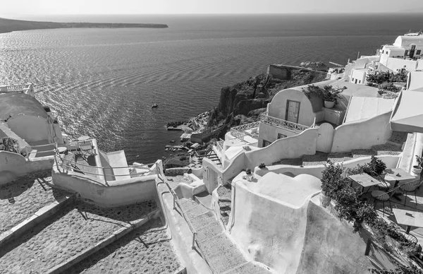 Santorini Utseendet Från Stad Ner Till Hamn Amoudi Oia — Stockfoto