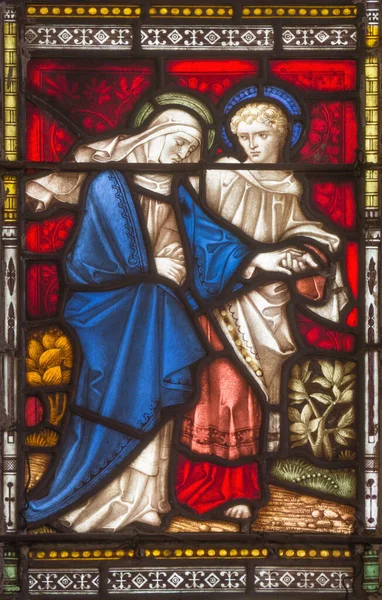 意大利 3月9日 2016年 圣公会窗玻璃上的圣约翰和圣母玛利亚 由Clayton和Hall工作室制作 — 图库照片