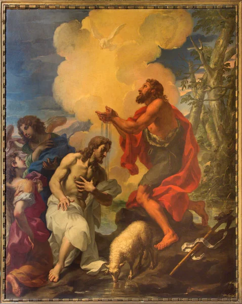 Rome Italië Maart 2016 Het Schilderij Doop Van Christus Kerk — Stockfoto