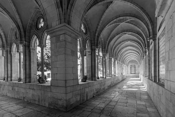 Jerusalem Israel Marca 2015 Gotycki Korytarz Atrium Kościele Pater Noster — Zdjęcie stockowe