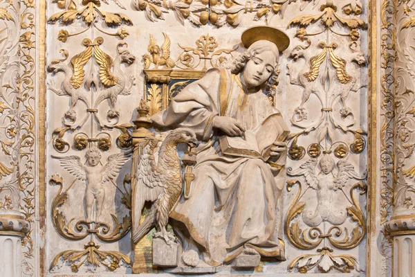 Avila Spain April 2016 Relief John Evangelist Girola Catedral Cristo — Stock Photo, Image