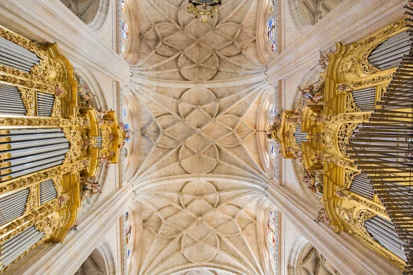 Segovia España Abril 2016 Los Órganos Bóveda Gótica Catedral Nuestra —  Fotos de Stock