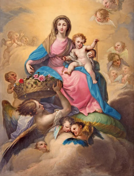 Segovia España Abril 2016 Pintura Madonna Con Niño Entre Los —  Fotos de Stock