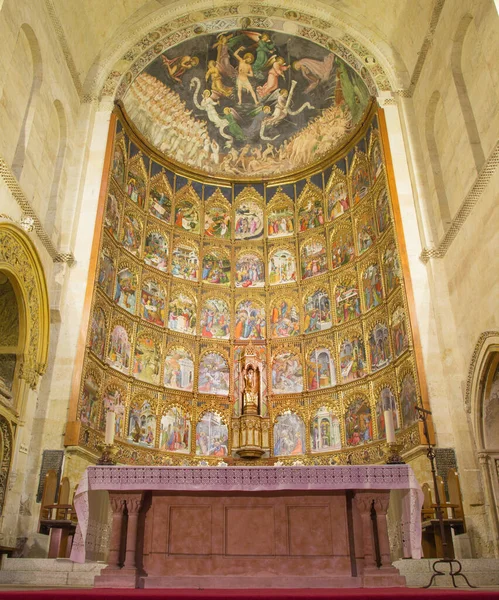 Salamanca Spain April 2016 Altar Utama Gotik Katedral Lama Vieja — Stok Foto