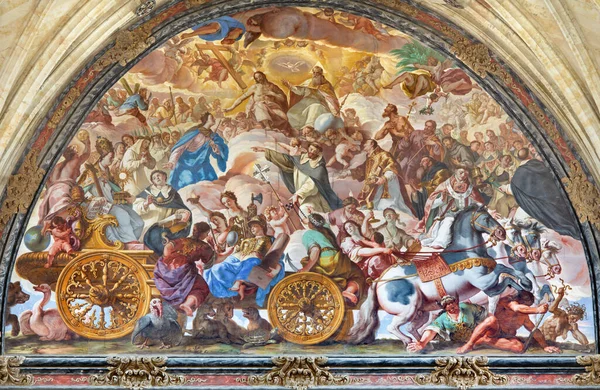 Salamanca Spanje April 2016 Het Fresco Triunfo Iglesia Triomf Van — Stockfoto