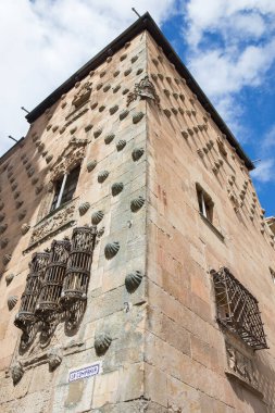SALAMANCA, İspanya, APRIL - 17, 2016: Casa de las Conchas - Deniz Kabukları Evi