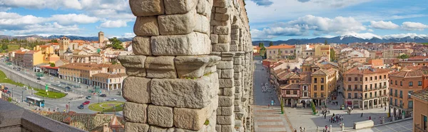 Segovia España Abril 2016 Acueducto Segovia Plaza Del Artilleria Con —  Fotos de Stock