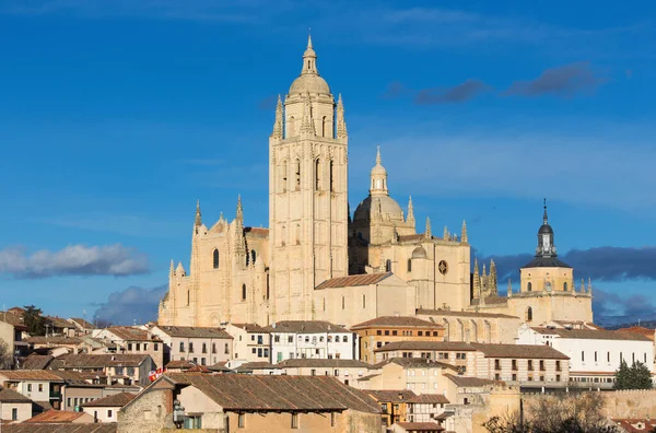 Segovia Segovia Kathedraal Onze Lieve Vrouw Van Hemelvaart Het Avondlicht — Stockfoto