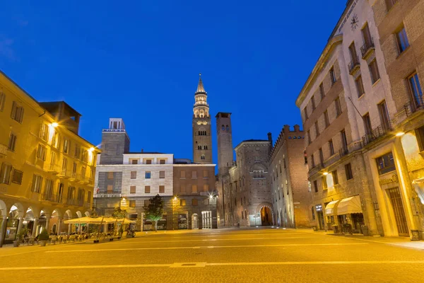 Cremona Italien Maj 2016 Piazza Cavour Torget Vid Skymningen — Stockfoto