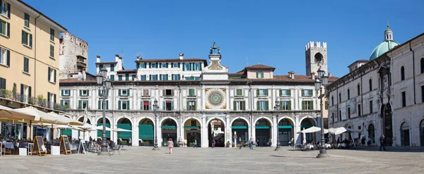 Brescia Italy May 2016 Panorama Piazza Della Loggia Square — 스톡 사진