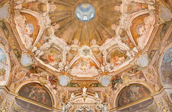 Brescia Italy May 2016 Fresco Main Apse Symbols Cardinal Virtues — Stock Photo, Image
