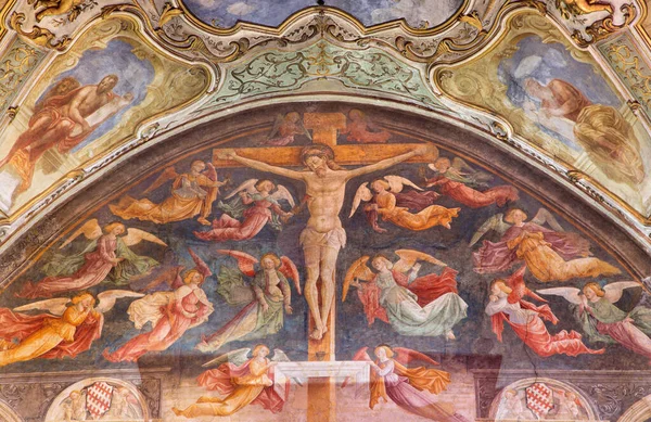 Brescia Italy May 2016 Fresco Crucifixion Church Chiesa Santa Agata — Stock Photo, Image