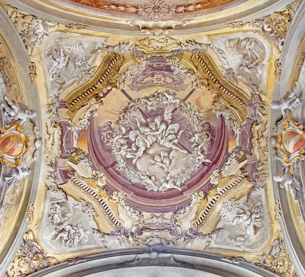 2016 Brescia Italy May 2016 Ceiling Fresco Side Cupola Church — 스톡 사진