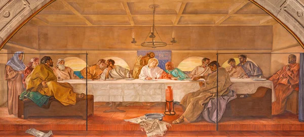 Brescia Italy May 2016 Fresco Last Supper Church Chiesa Christo — Stock Photo, Image