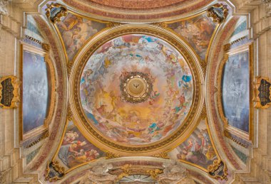 ROME, ITALY - 10 Mart 2016: Sacripanti Şapeli 'nin yanında St. Joseph Kilisesi Chiesa di Sant' Ignazio di Loyola - Luigi Garzi (1638 - 1721)).