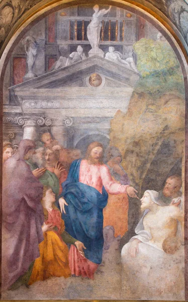 Cremona Italy Mei 2016 Fresco Resurrection Lazarus Chiesa Santa Rita — Stok Foto