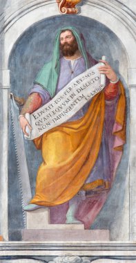 ROME, ITALY - 11 Mart 2016: Tarquinio Ligustri 'nin Kilisedeki Ezekiel freski (1603)).