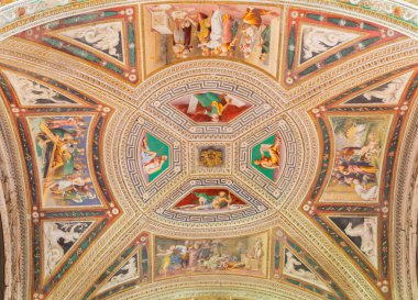 CREMONA, ITALY - 24 Mayıs 2016: San Sigismondo Kilisesi 'nin yanındaki fresk, sanatçılar Giulio Campi, Bernardino Campi e Bernardino Gatti (1564 - 1567)).