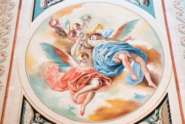 SEGOVIA, SPAIN, APRIL - 14, 2016: Don Ramon Bayeu 'nun (1789) katedraldeki Meryem Ana ve Şapel' deki Meleklerin freski..