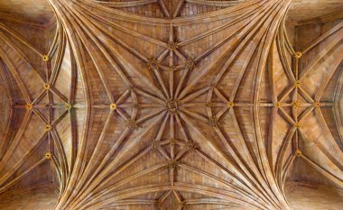 AVILA, İspanya, Nisan - 19, 2016: Real manasterio de Santo Tomas 'ın gotik tavanı.