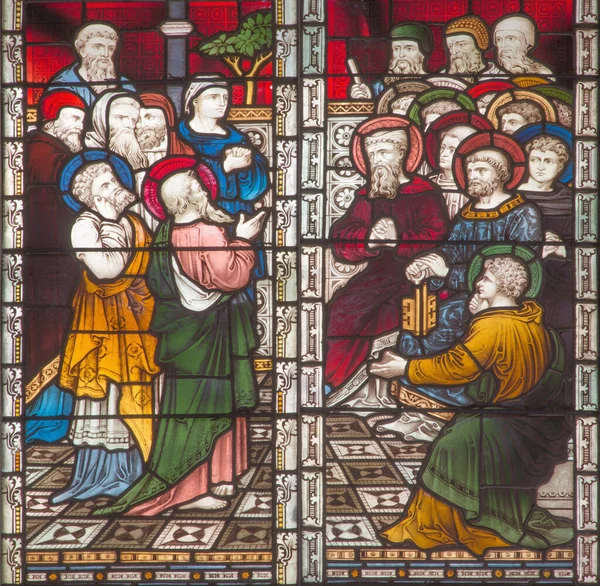 이탈리아 2016 Scene Paul Council Jerusalem Stained Glass All Saints — 스톡 사진