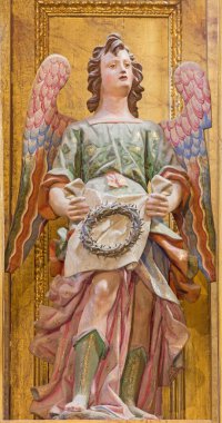 VIENNA, AUSTRIA - 19 ARALIK 2016: Johann Hauzinger ve Franz Xaver Strattmann 'ın 1759 - 1760 yıllarında kilisenin Mariahilfer Kirche tapınağındaki İsa' nın Sunumu 'nun tavan freski.