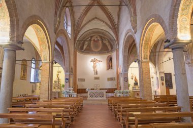 PADUA, İtalya - 8 Eylül 2014: Aziz Nicholas Kilisesi 'nin nave' i.