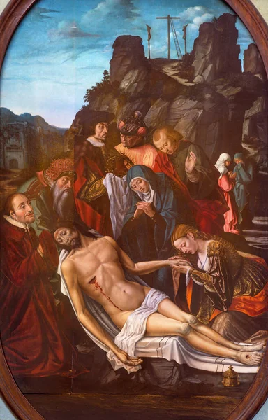 TURIN, İTALYA - 14 Mart 2017: Alman okulu Chiesa di San Agostino Kilisesi 'ndeki haçın İfade Tablosu (16 sent..)