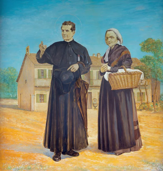 Turin Italy March 2017 Painting Saint Don Bosco His Mother — Stock Photo, Image