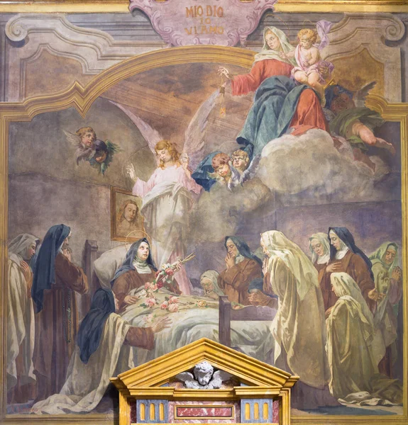 Torino Marzo 2017 Affresco Morte Santa Teresa Chiesa Chiesa Santa — Foto Stock