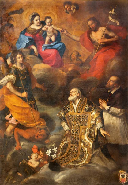 Turin Italy March 2017 Painting Madonna Jesus Philip Neri Archangel — Stock Photo, Image