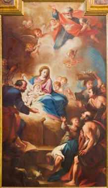 TURIN, İTALYA - 13 Mart 2017: Sebastiano Conca 'nın Chiesa di Santa Teresia Kilisesi' nde Doğum Tablosu (1730)).