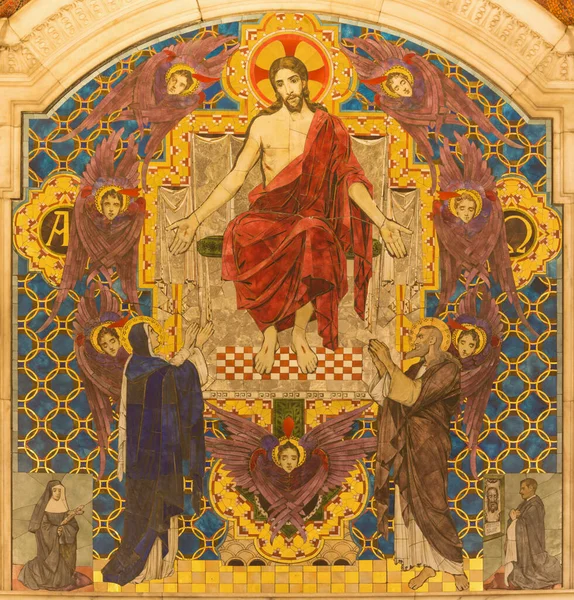Londres Gran Bretaña Septiembre 2017 Mosaico Máquina Jesucristo Pantocrador Catedral — Foto de Stock