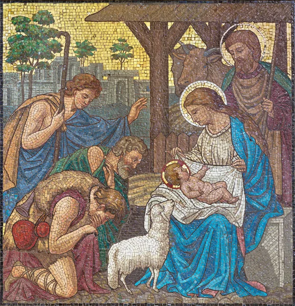 London Great Britain September 2017 Mosaic Adoration Shepherds Church Barnabas — Stock Photo, Image