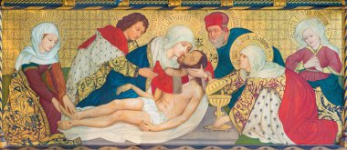 LONDON, GREAT BRITAIN - 17 Eylül 2017: The Unction of Jesus in church St. Barnabas (İsa 'nın Kilisesi).