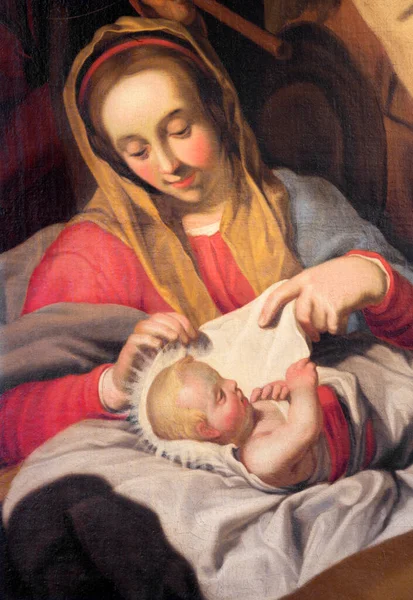 Antwerp Bélgica Septiembre 2013 Detalle Virgen Con Niño Por Pintor — Foto de Stock