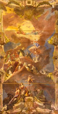 BERGAMO, ITALY - MARCH 16, 2017: The ceiling fresco 