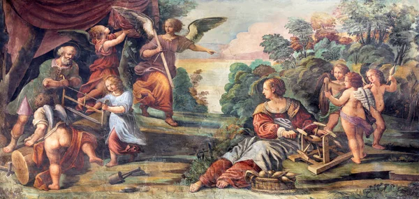 Parma Italien April 2018 Fresken Jesu Omskärelse Duomo Lattanzio Gambara — Stockfoto
