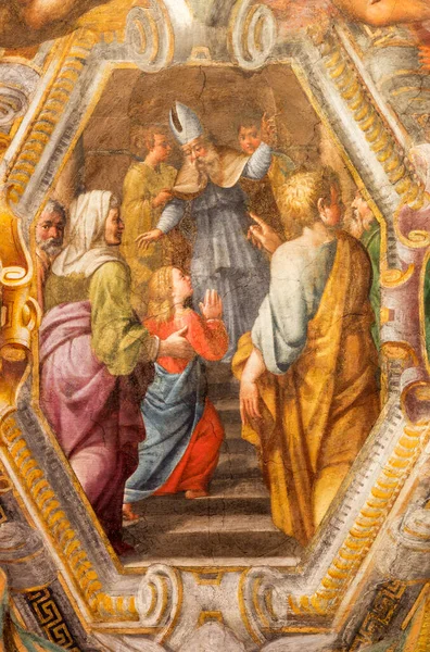 Parma Italy April 2018 Fresco Presentation Virgin Mary Temple Cieling — Stock Photo, Image