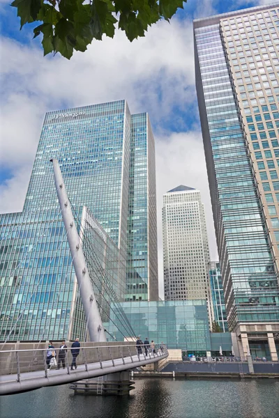Londen Grote Britain September 2017 Canarische Werf Toren Moderne Brug — Stockfoto