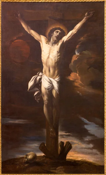 Zaragoza Spain March 2018 Painting Crucifixion Church Giacinto Brandi 1670 — стокове фото