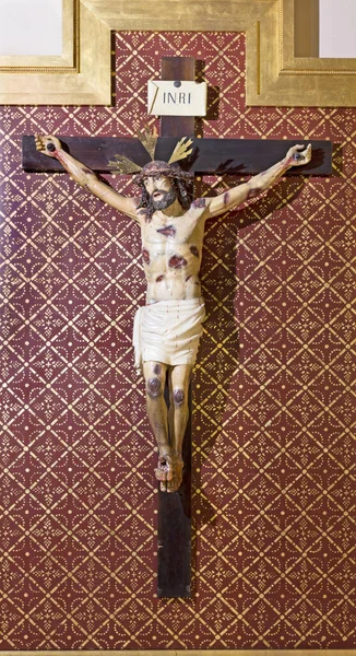 Zaragoza Ισπανια Μαρτιου 2018 Άγαλμα Της Σταύρωσης Στην Εκκλησία Iglesia — Φωτογραφία Αρχείου