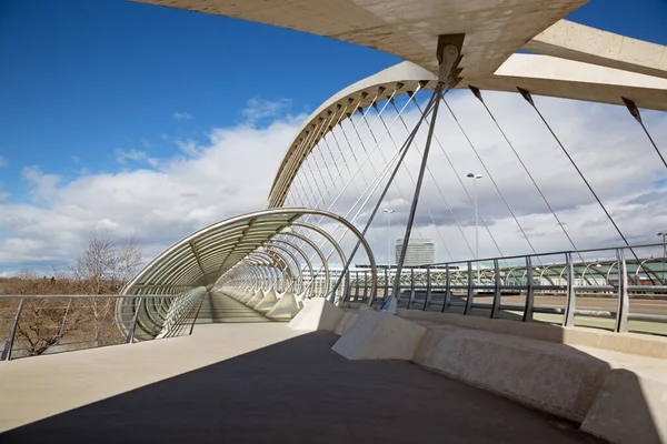 Zaragoza Third Millennium Bridge Puente Del Tercer Milenio — Stock Photo, Image