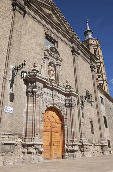 Saragosse Portail Baroque Église Iglesia San Juan Los Panetes — Photo